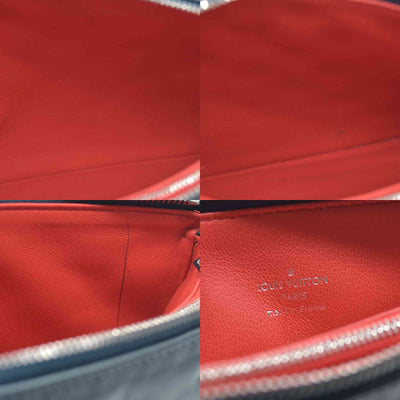 $4950 Louis Vuitton Metallic Lambskin Embossed Monogram Coussin PM Blue RFID