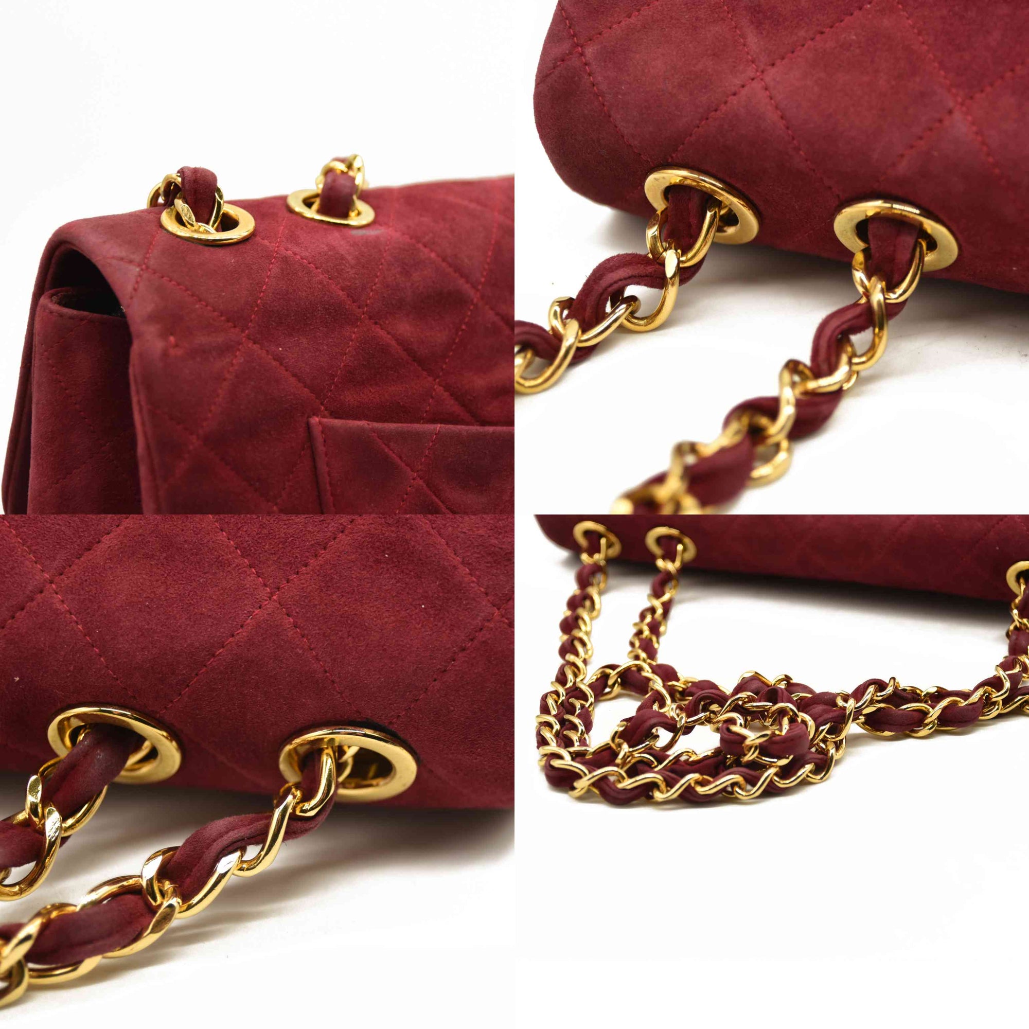 $7500 Chanel Suede Quilted Jumbo XL Single Flap Red CONSIGNMENT
