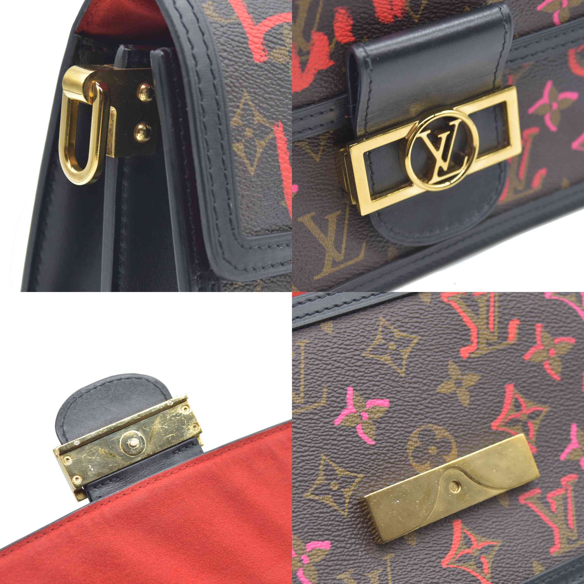 $3550 Louis Vuitton Dauphine Shoulder Bag Limited Edition Fall in Love Monogram Canvas Mini