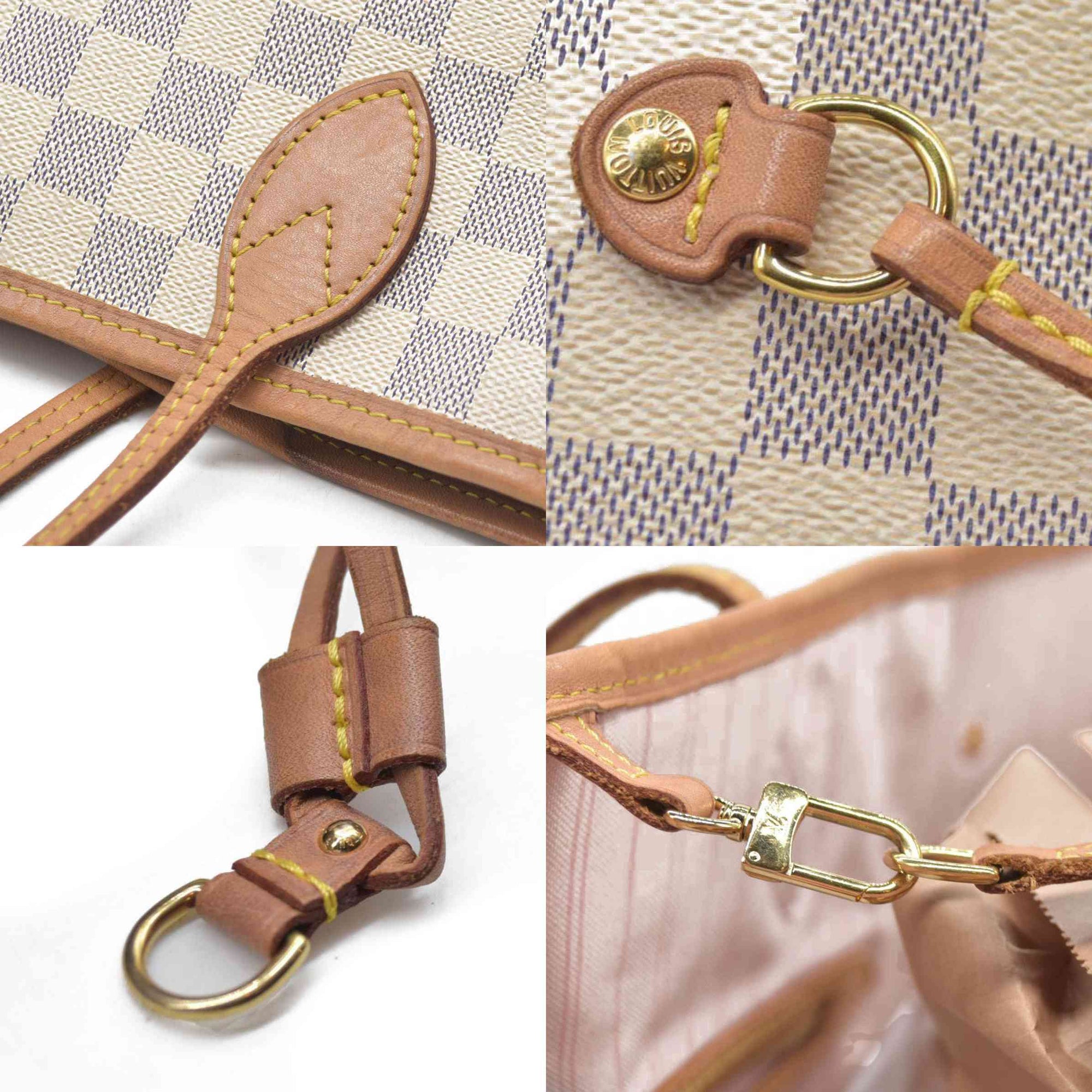 $2200 Louis Vuttion Damier Azur Neverfull GM SD4169 Rose Ballerine