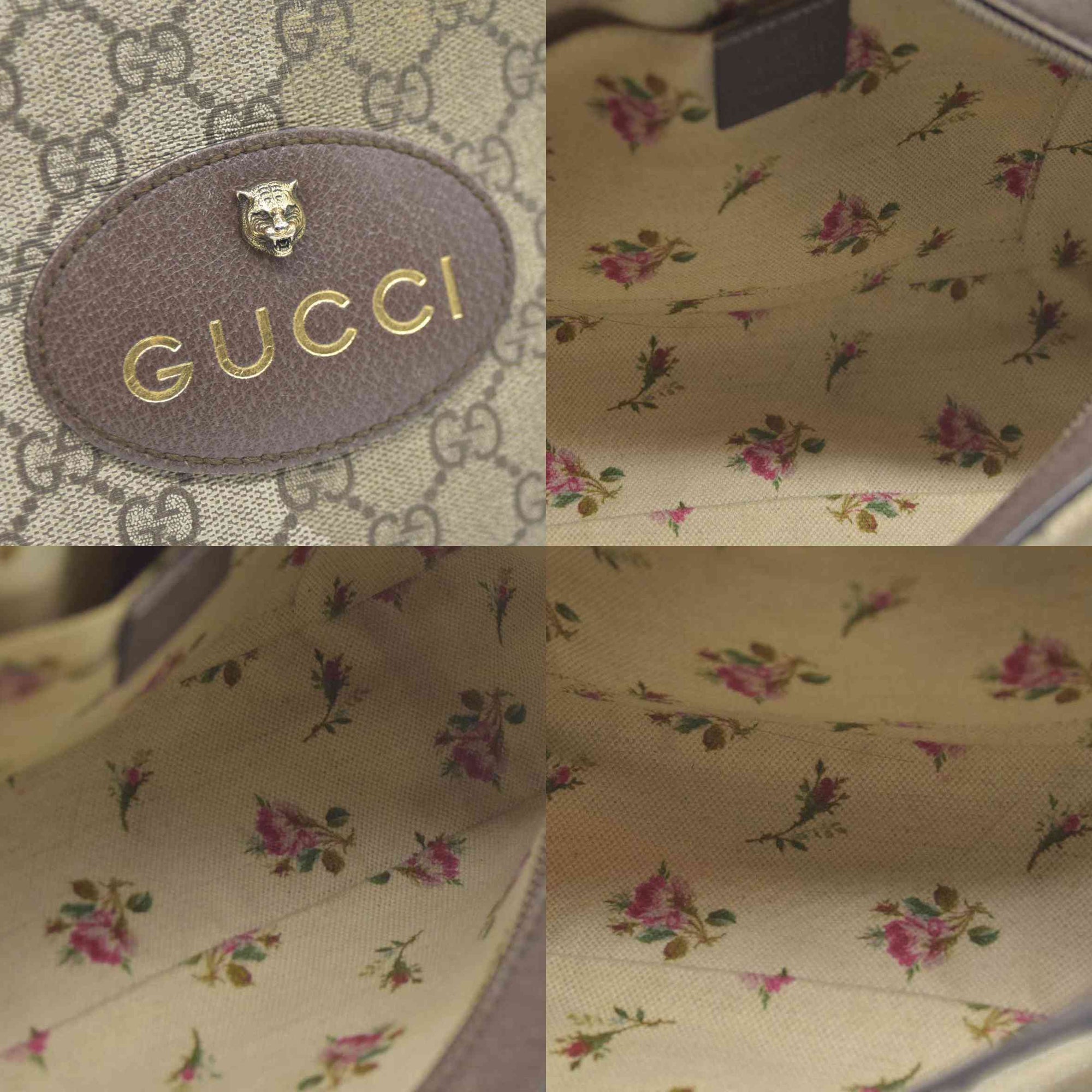 Gucci  GG Supreme Monogram Web Neo Vintage Shoulder Bag Beige New Acero Crop