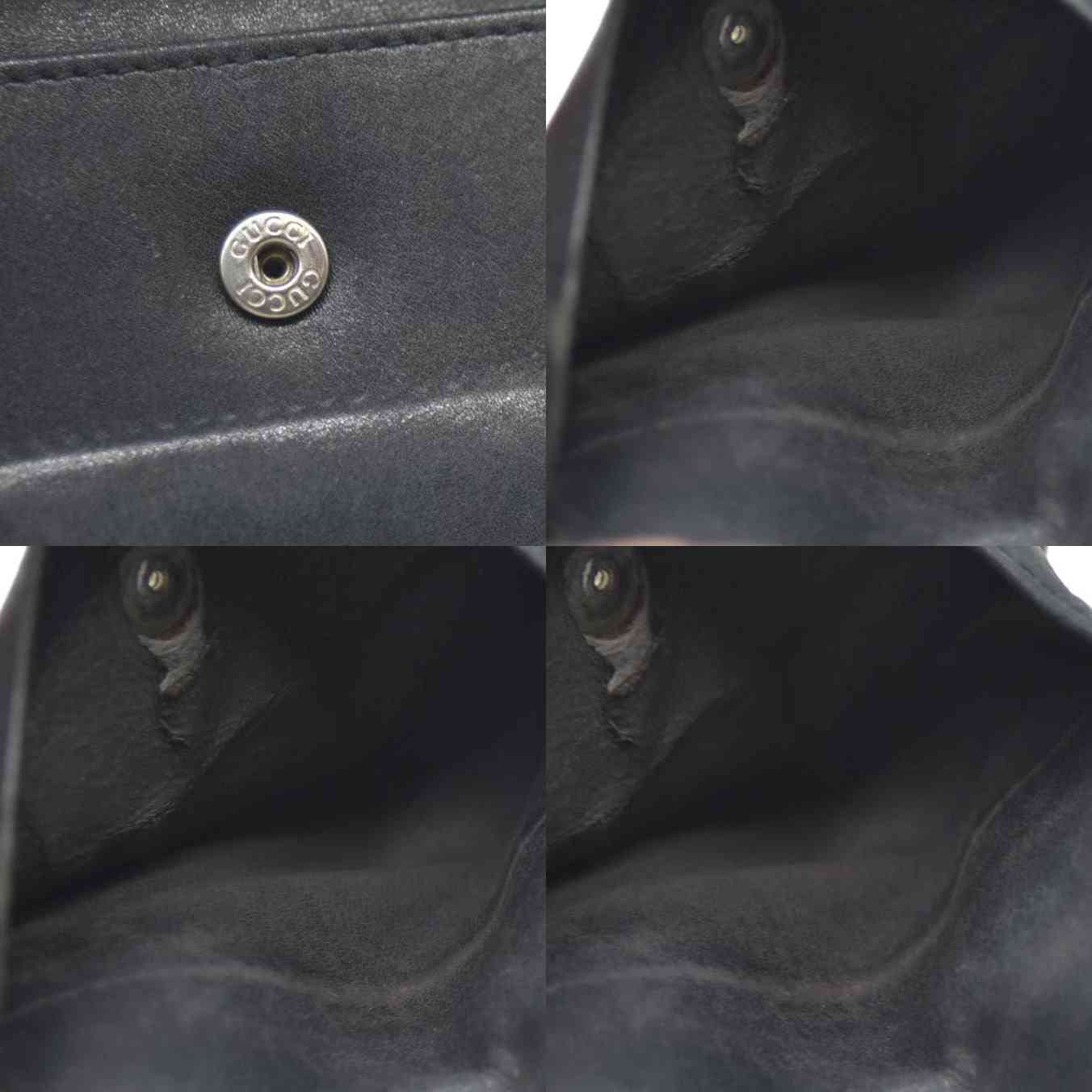 GUCCI GG Logo Canvas Leather Bifold Wallet Black