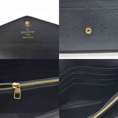 $950 Louis Vuitton  Empreinte Sarah Wallet NM Black 2017 CA1167