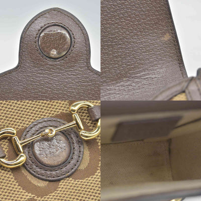 $1200 Gucci Horsebit 1955 Jumbo GG Mini Crossbody Bag Beige CONSIGNMENT