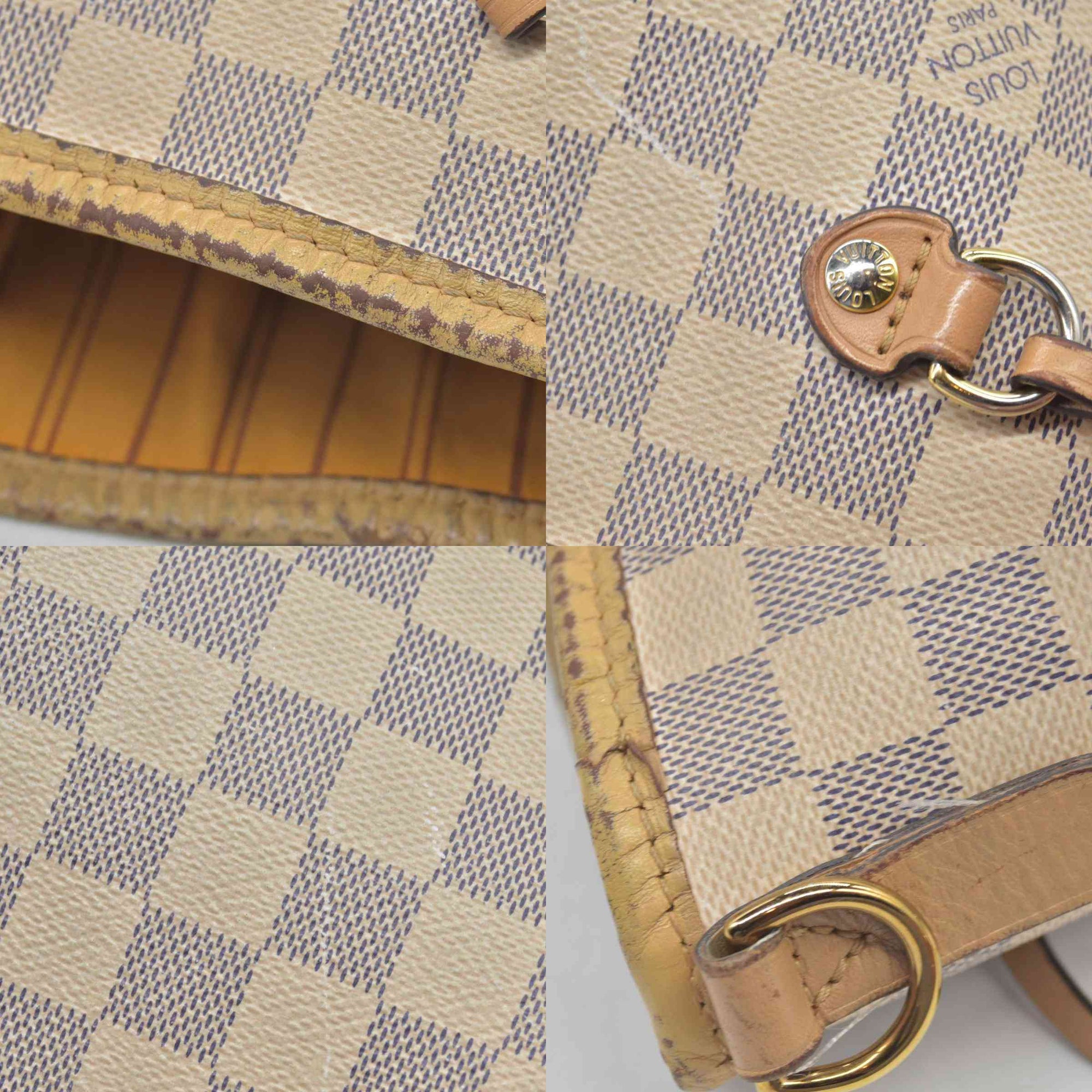 $2500 Louis Vuitton Damier Azur Braided Neverfull MM Tote