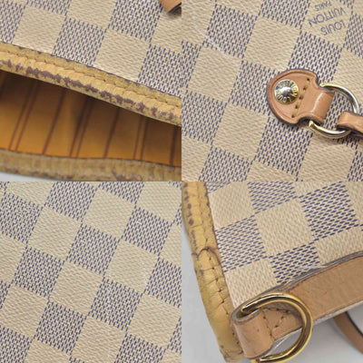 $2500 Louis Vuitton Damier Azur Braided Neverfull MM Tote