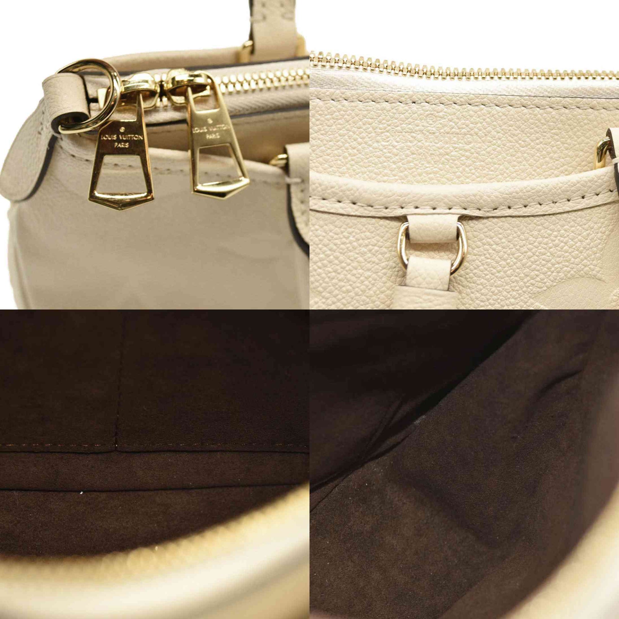 LOUIS VUITTON Trianon PM Monogram Emprreinte Handbag Creme