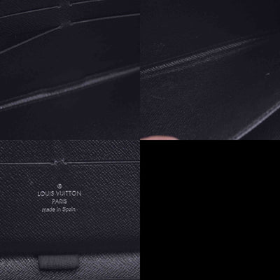 $950 LOUIS VUITTON Damier Graphite Zippy Organizer Wallet Black / Grey CONSIGNMENT 10021567