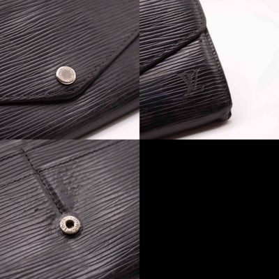 $865 2017 Louis Vuitton Epi Portefeiulle Sarah Long Bifold Wallet Black CA2127