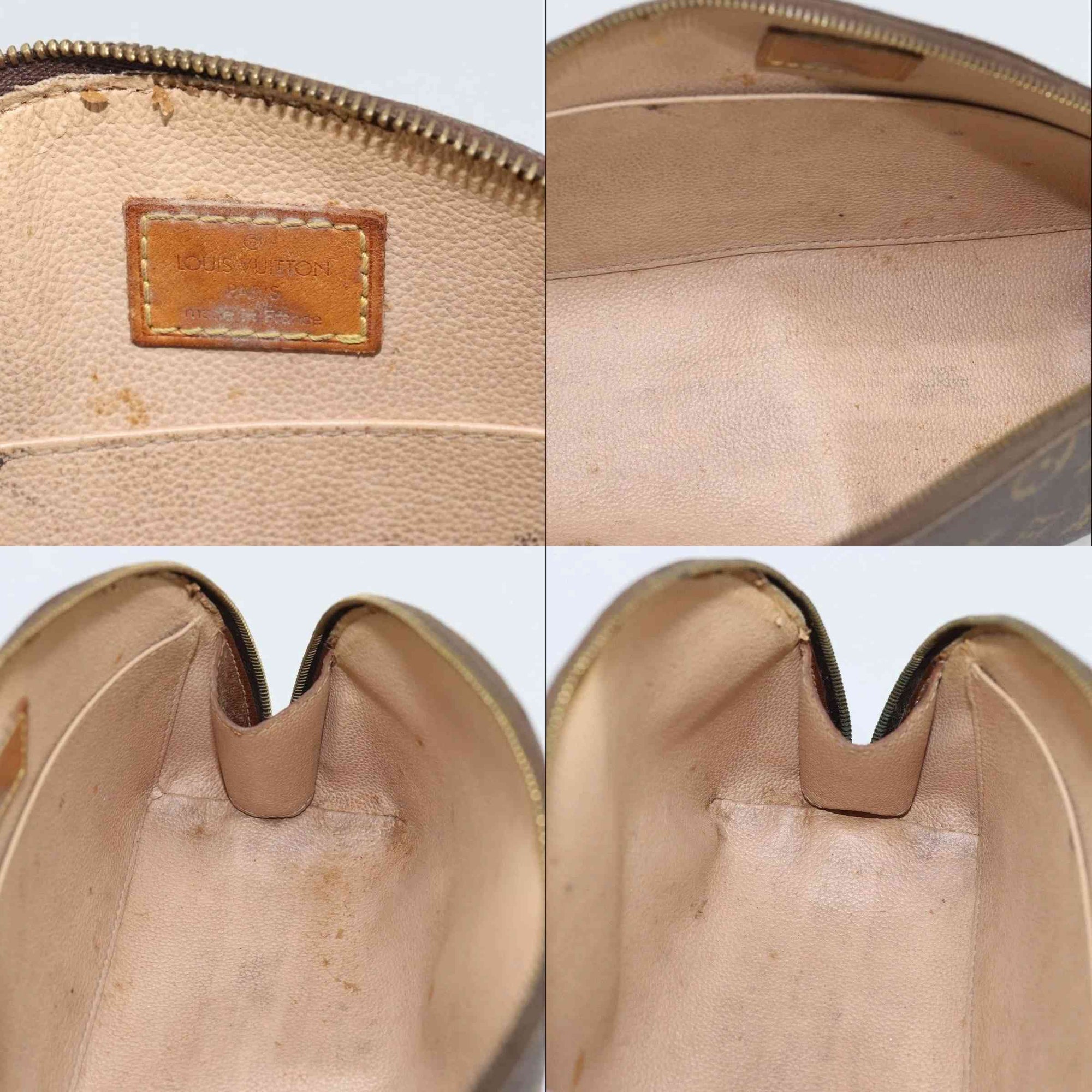 $735 2003 LOUIS VUITTON Monogram Trousse Demi Ronde TH0053