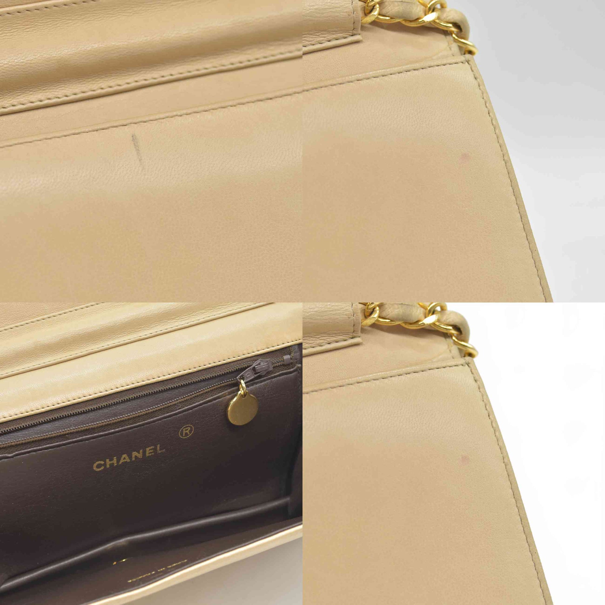 $3350 Chanel Timeless Classic Quilted Single Flap with 24K GHW Beige