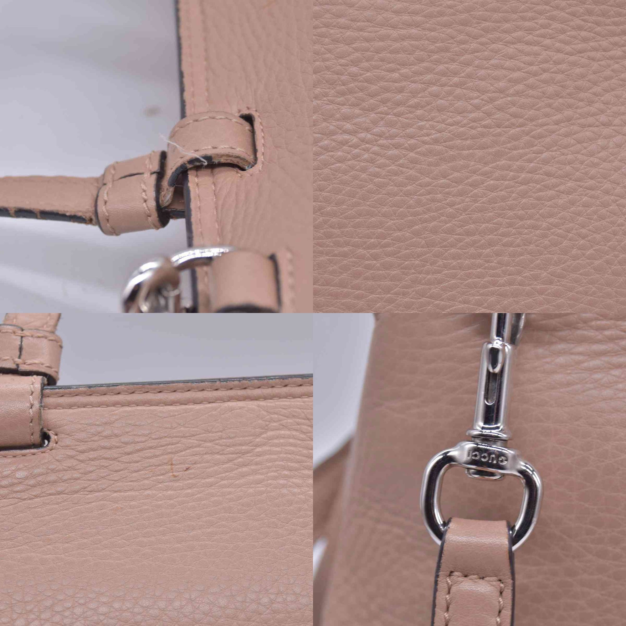 $1650 GUCCI Bamboo Daily Leather Top Handle Shoulder Bag Tan CONSIGNMENT 10021512
