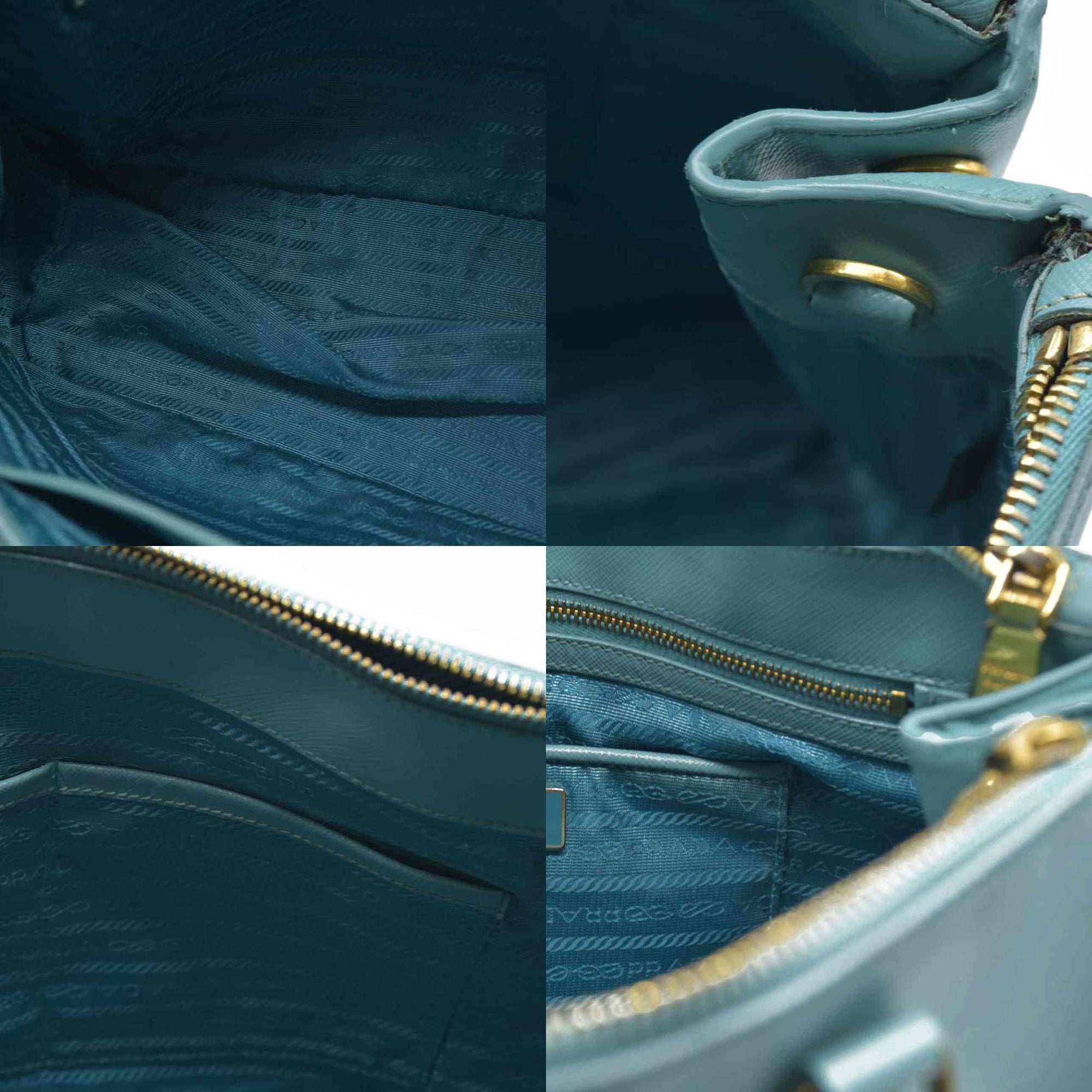 $4600 Prada Medium Saffiano Lux Galleria Double Zip Tote Teal