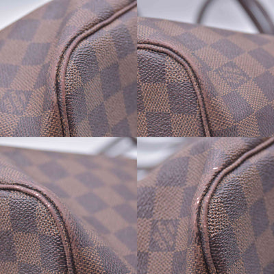 $2240 2018 Louis Vuitton Damier Ebene Neverfull MM Rose Ballerine with Pouch 10021111 SD2168
