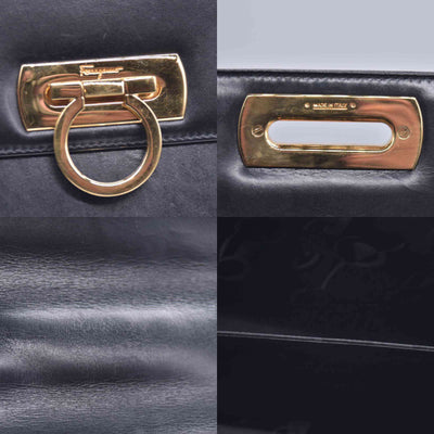 $1450 SALVATORE FERRAGAMO Smooth Calfskin Gancini Top Handle Bag CONSIGNMENT 10021181