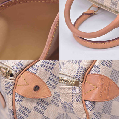 $1630 2013 LOUIS VUITTON Damier Azur Speedy 25 Tote CONSIGNMENT 10021434 BA2163