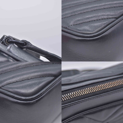 $1950 Saint Laurent Calfskin Matelasse Monogram Monochrome Lou Camera Bag Black 10021142