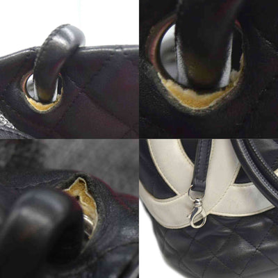 $2250 Chanel Tote Bag Cambon Line Black Lamb Skin 2870059