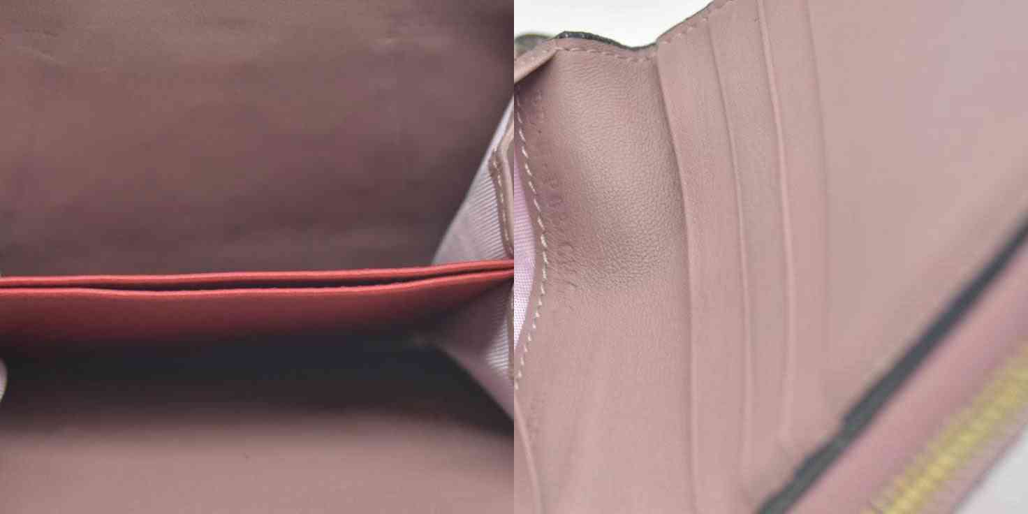 $775 VALENTINO Garavani Nappa Rockstud Spike Compact Zip Around Wallet Metallic Pink