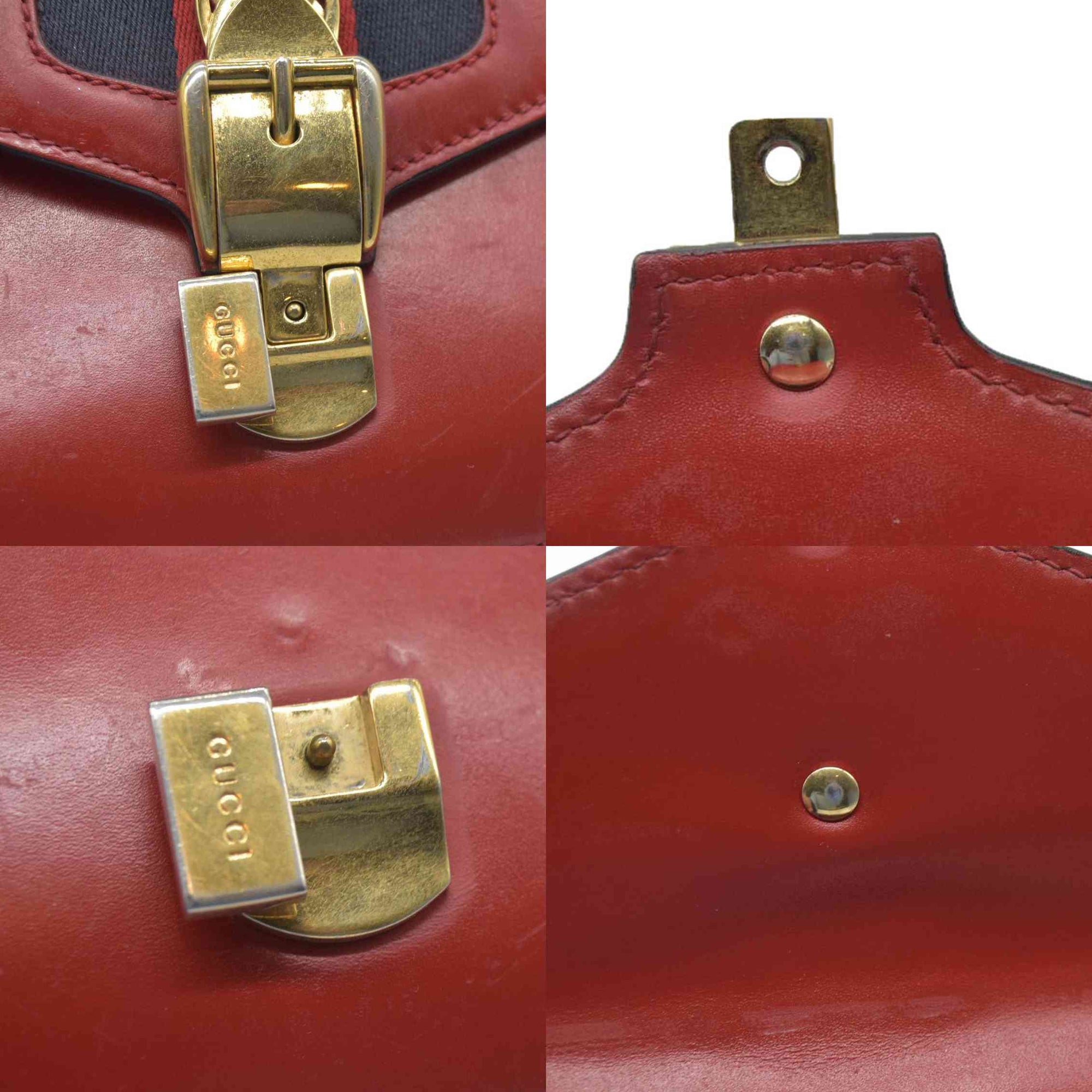 $1980 Gucci  Calfskin Mini Sylvie Chain Shoulder Bag Hibiscus Red