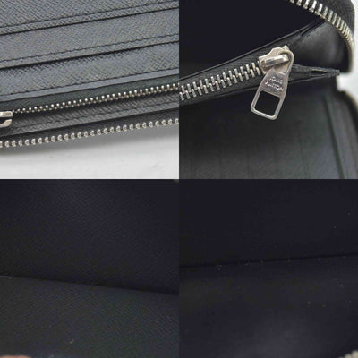 LOUIS VUITTON Zippy Wallet Vertical Purse black Taiga CONSIGNMENT