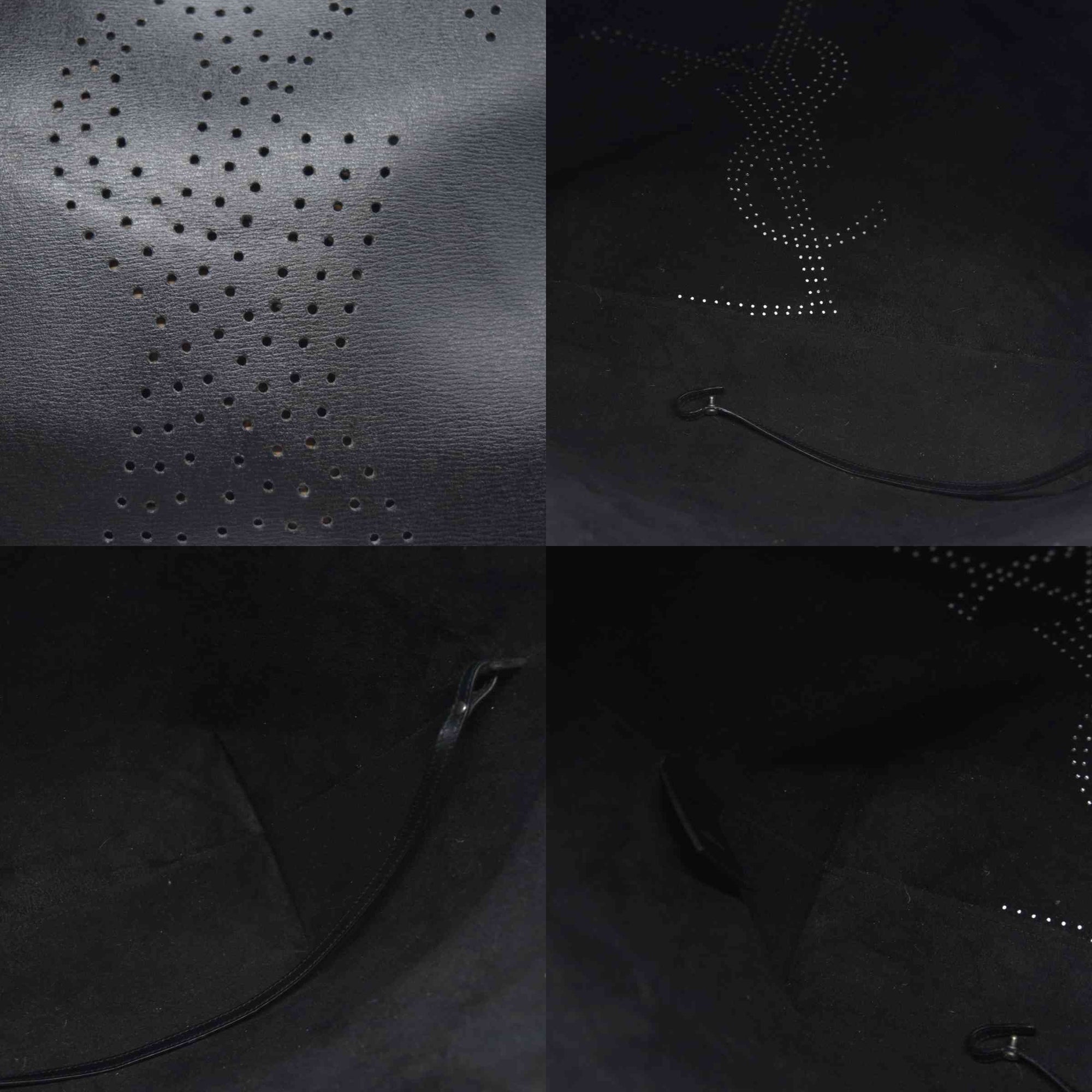 $1600 2018 Saint Laurent Vintage Calfskin Perforated East West Shopping Tote Black 10020170