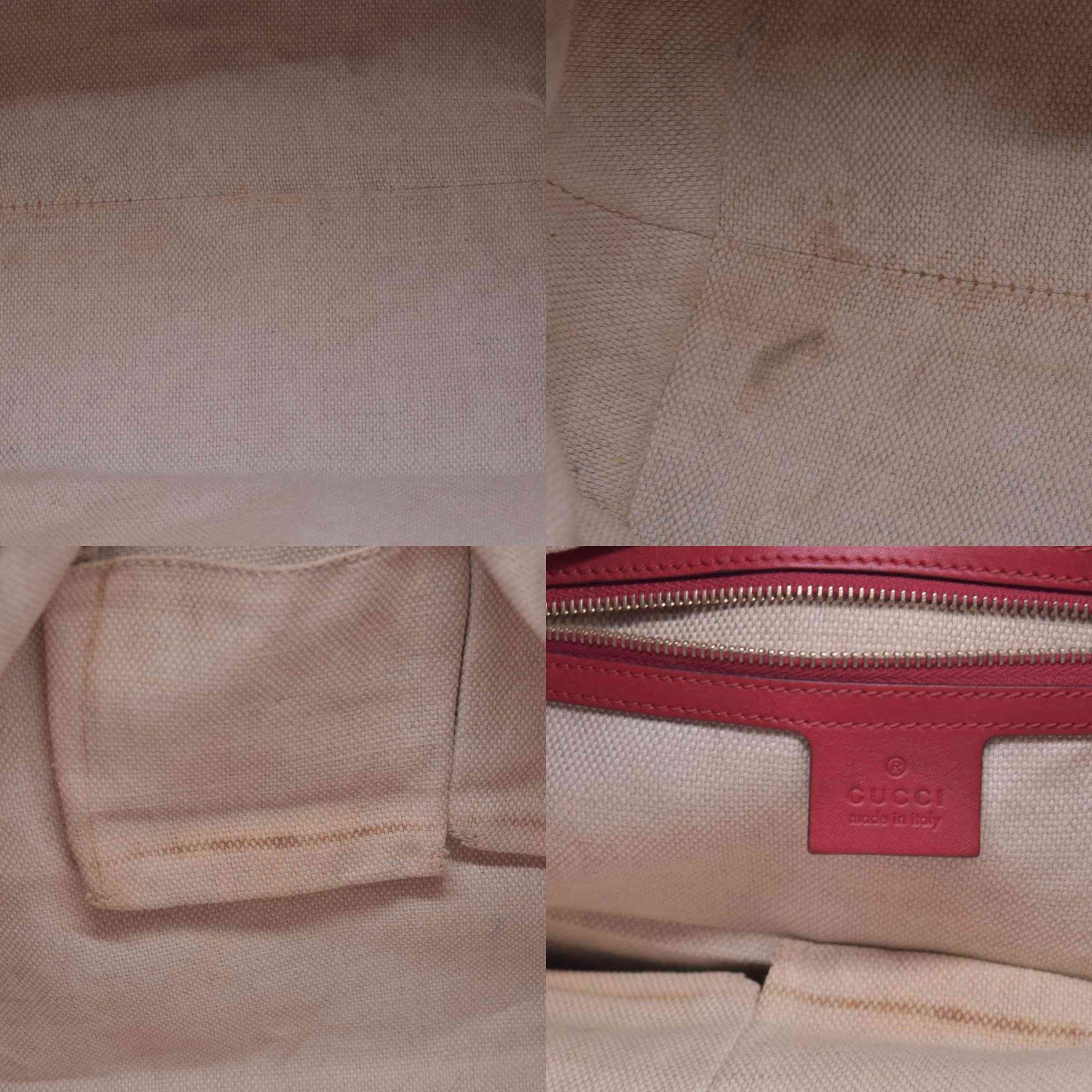 $1250 Gucci Monogram Valentine Tote Red