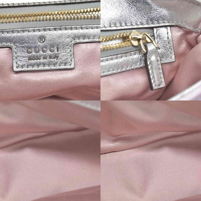 $3600 Gucci Iridescent Nappa Chevron Matelasse Small GG Marmont Shoulder Bag Iridescent Escape Pink