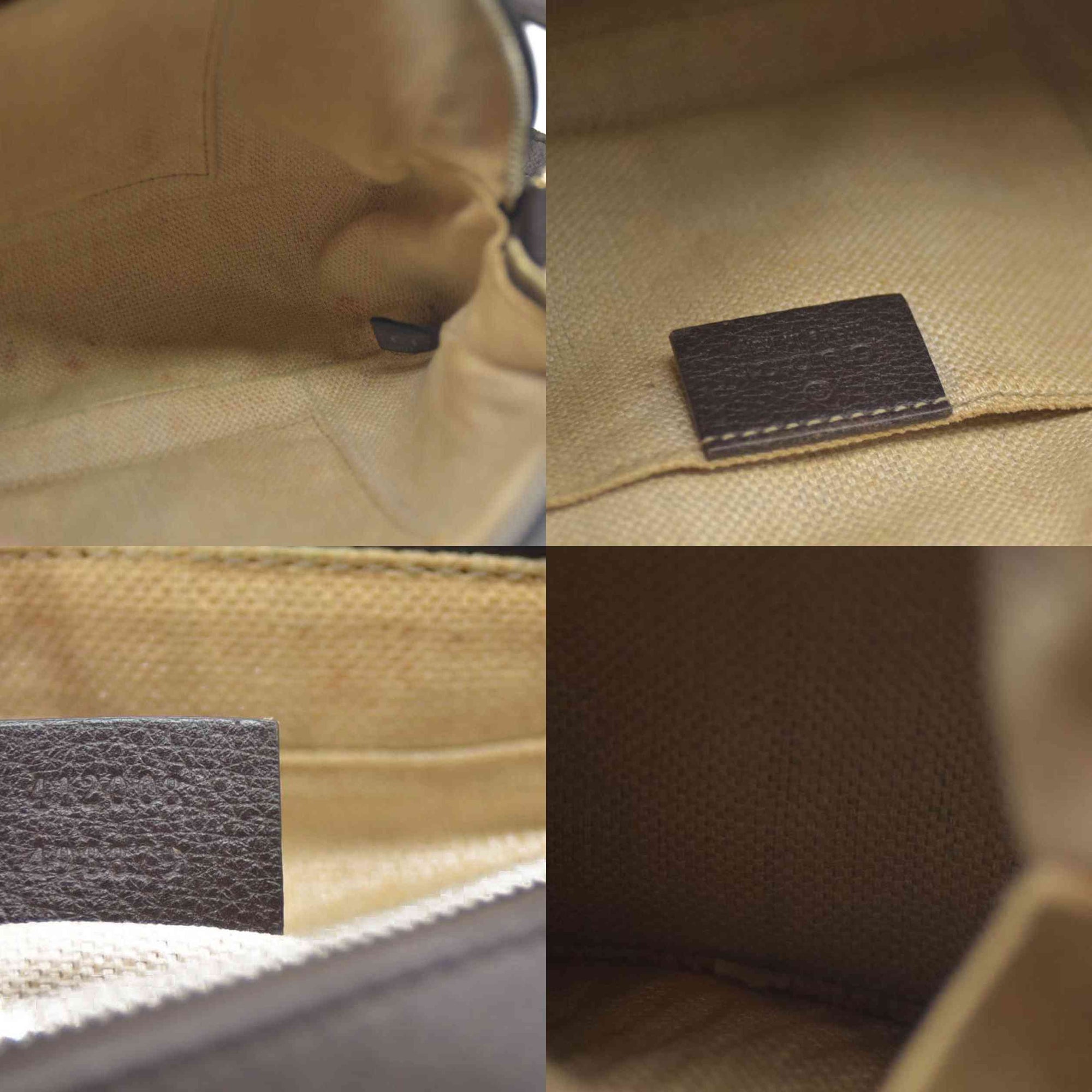 Gucci  GG Supreme Monogram Web Small Webby Bee Shoulder Bag Dark Brown