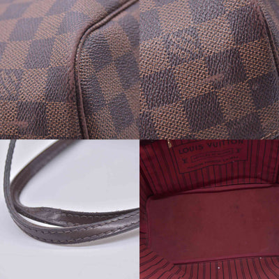 $2240 2018 Louis Vuitton Damier Ebene Neverfull MM with Pouch AR4188 10020399