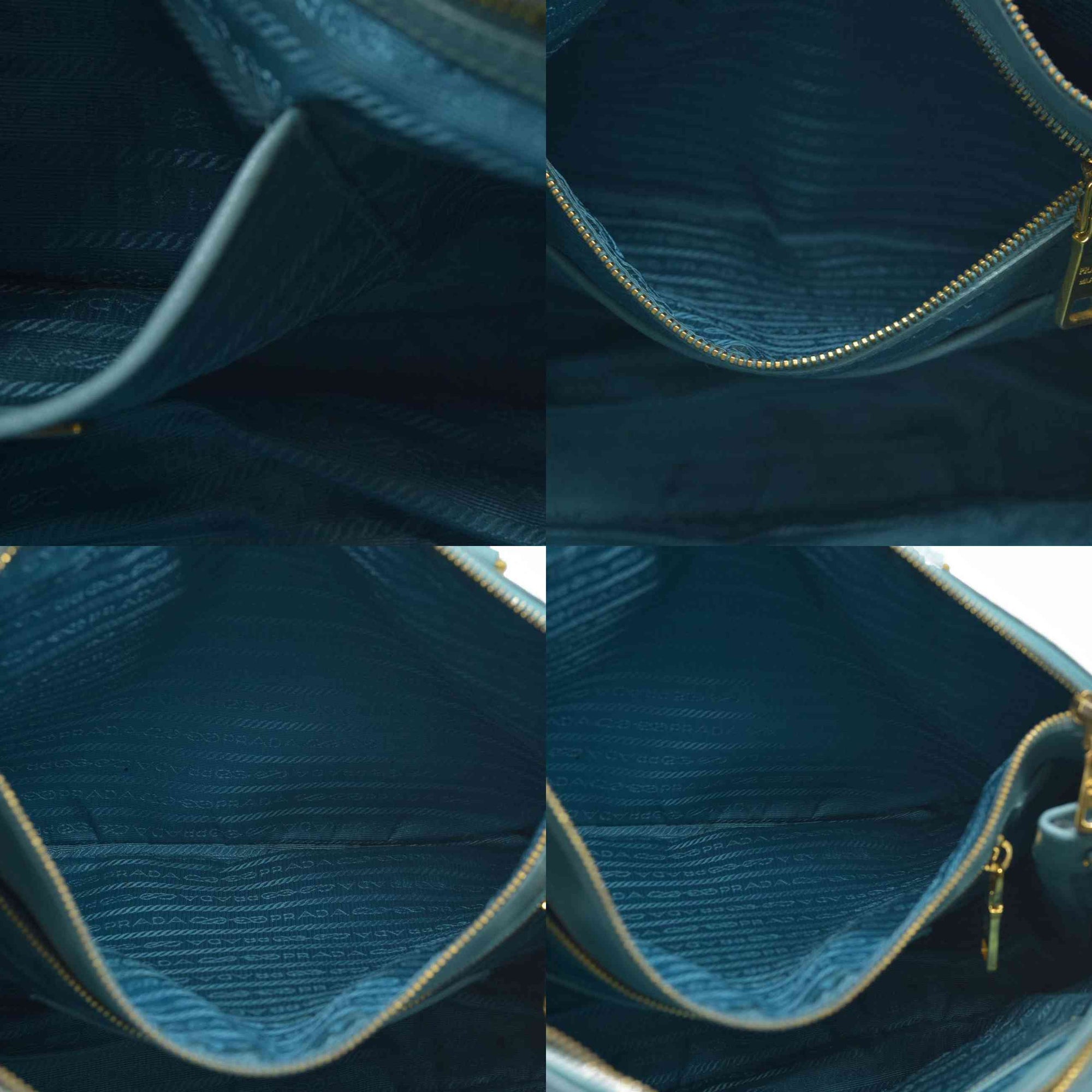 $4600 Prada Medium Saffiano Lux Galleria Double Zip Tote Teal