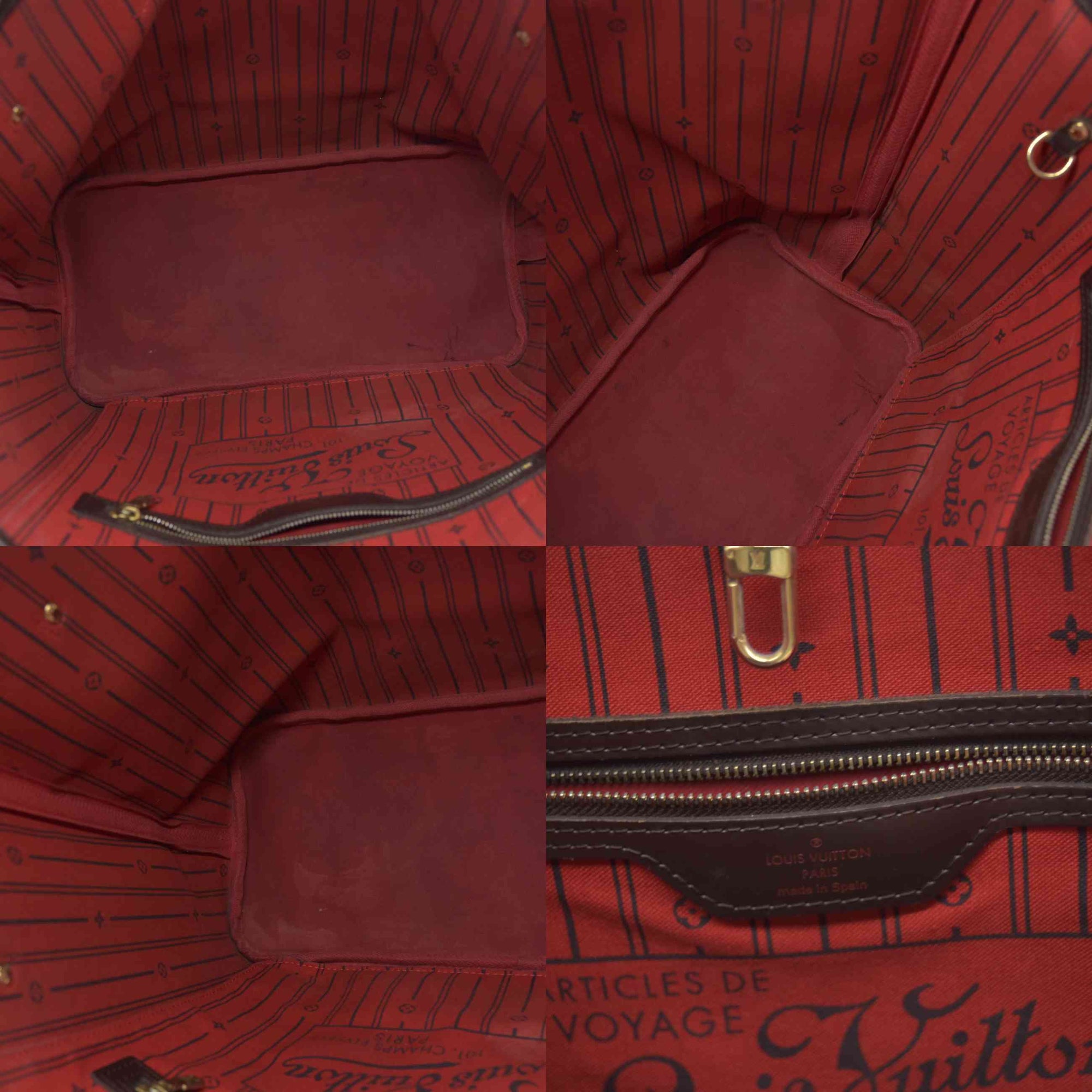 $2240 2010 Louis Vuitton Neverfull MM Damier Ebene  CA0190
