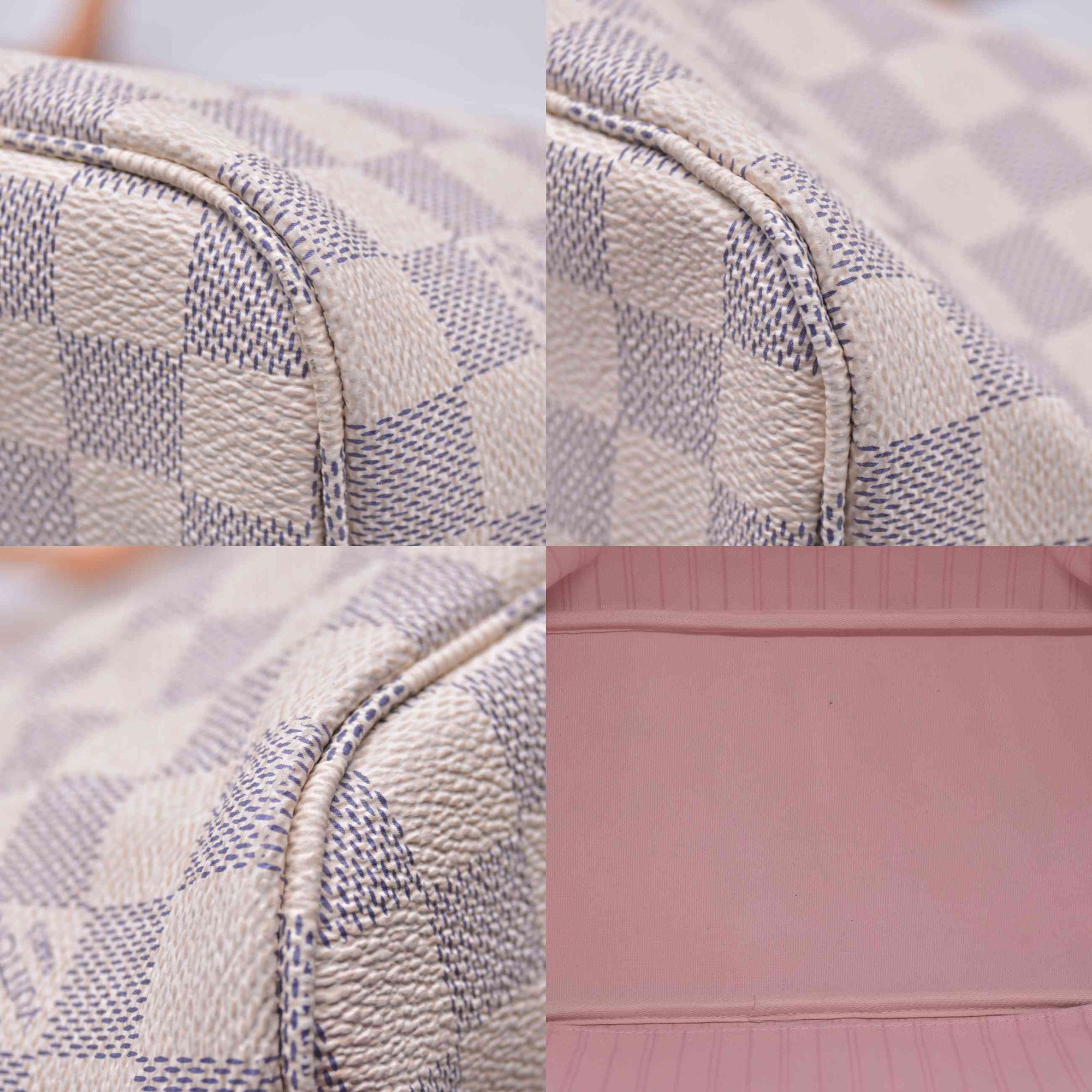 $2240 2019 Louis Vuitton Damier Azur Neo Neverfull MM Rose Ballerine FL0169