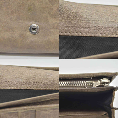 Balenciaga Agneau Classic Hardware Money Wallet Beige Nougatine CONSIGNMENT