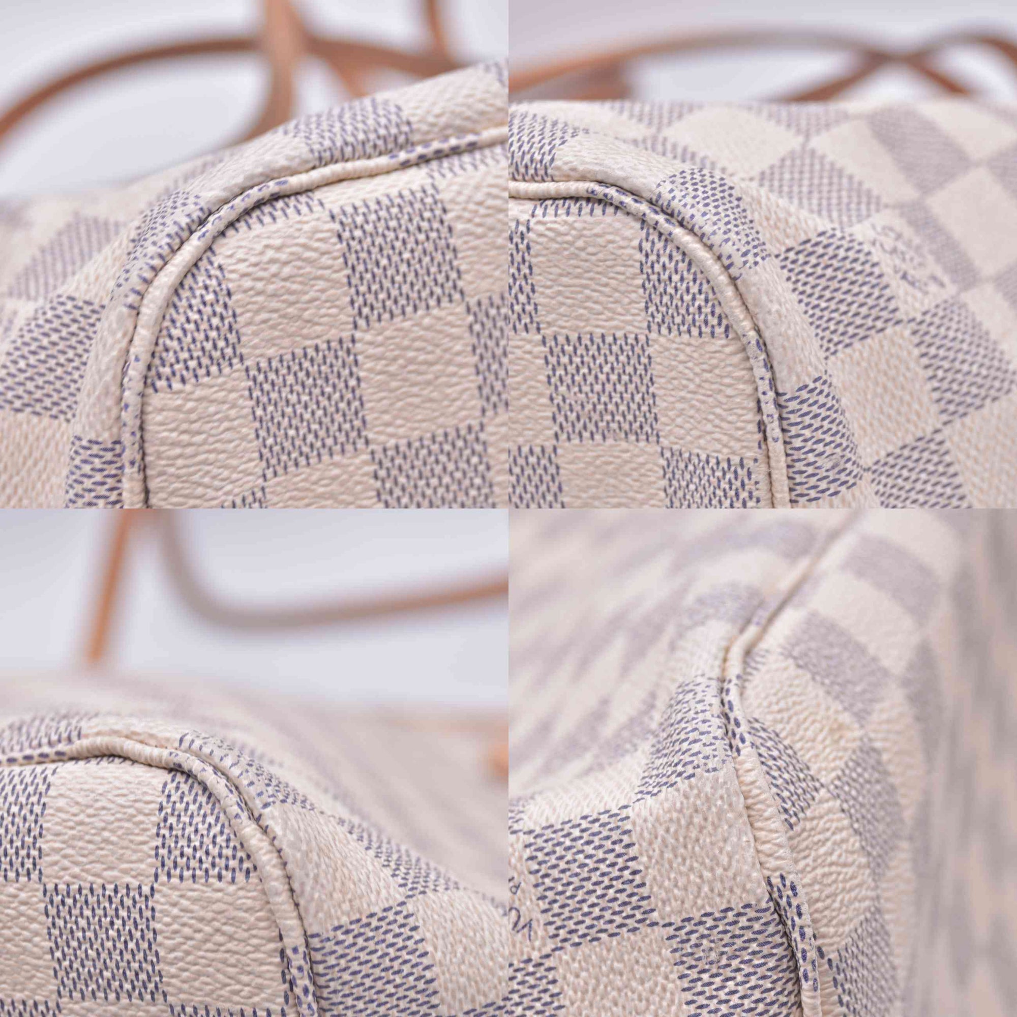 $2240 2018 Louis Vuitton Damier Azur Neverfull MM with Pouch SD1118 10021110