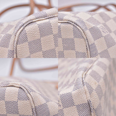 $2240 2018 Louis Vuitton Damier Azur Neverfull MM with Pouch SD1118 10021110