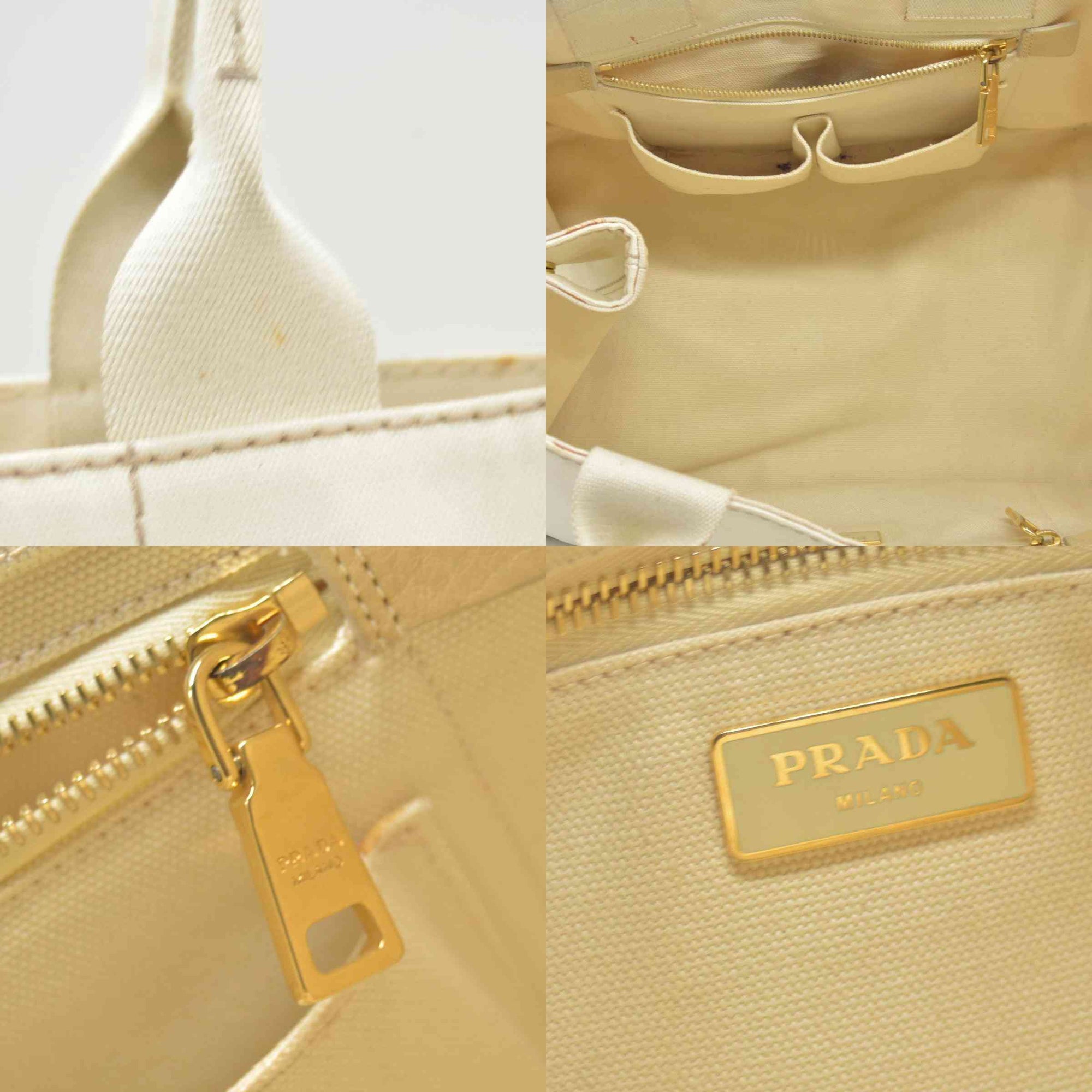$800 CONSIGNMENT PRADA Canapa Logo Tote Grezzo