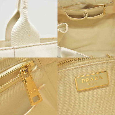 $800 CONSIGNMENT PRADA Canapa Logo Tote Grezzo