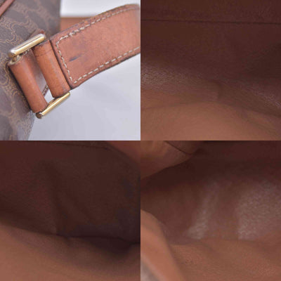 CELINE Macadam Coated Canvas Ring Circle Logo Crossbody Bag Brown CONSIGNMENT 10021238