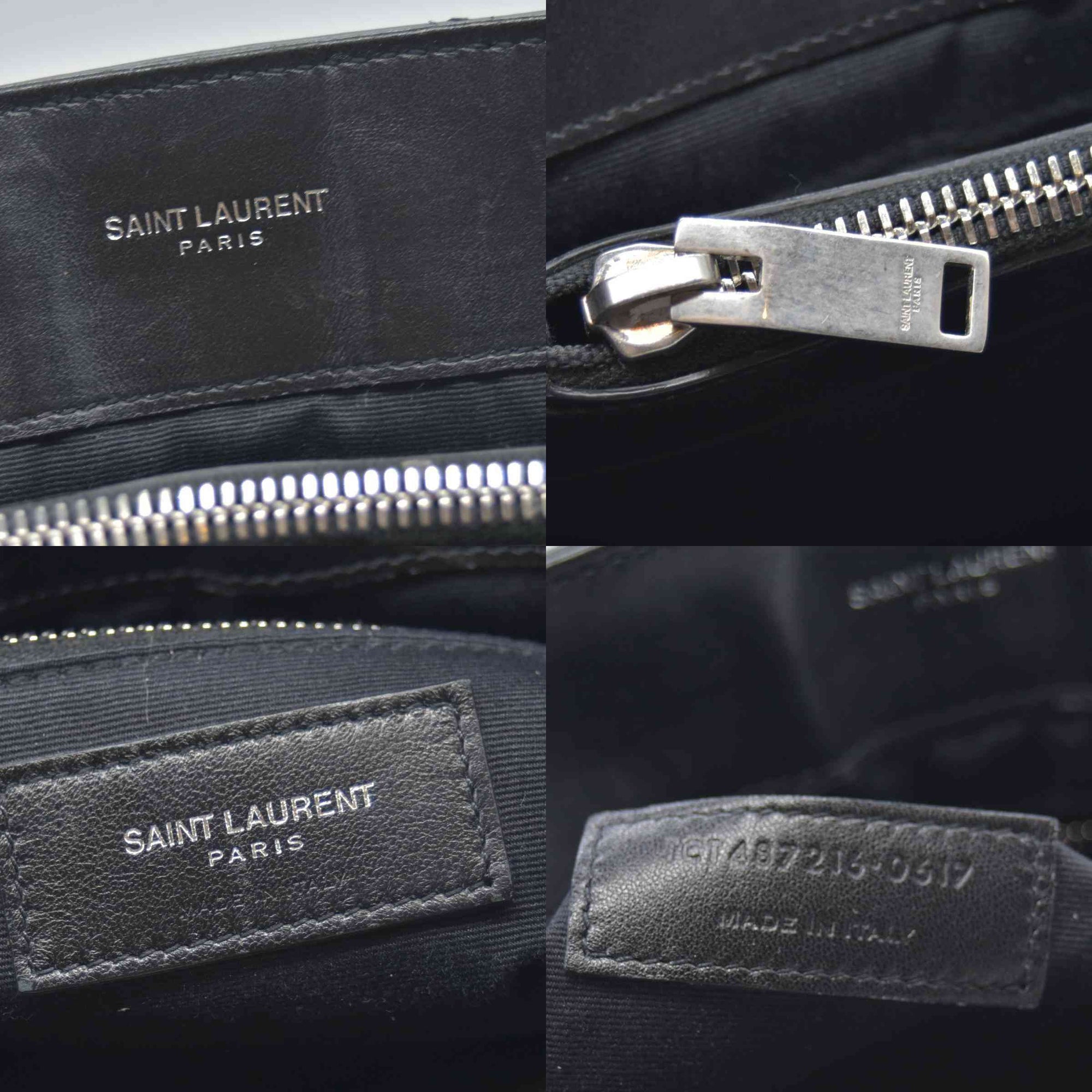 $3250 Saint Laurent Quilted Monogram Medium Loulou Chain Satchel Black