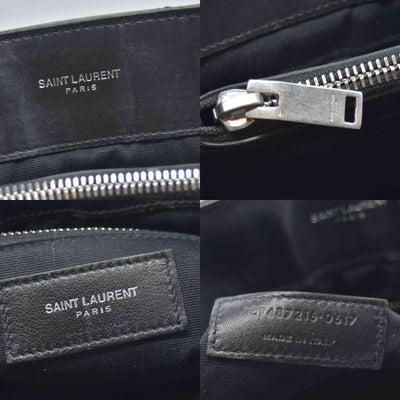 $3250 Saint Laurent Quilted Monogram Medium Loulou Chain Satchel Black