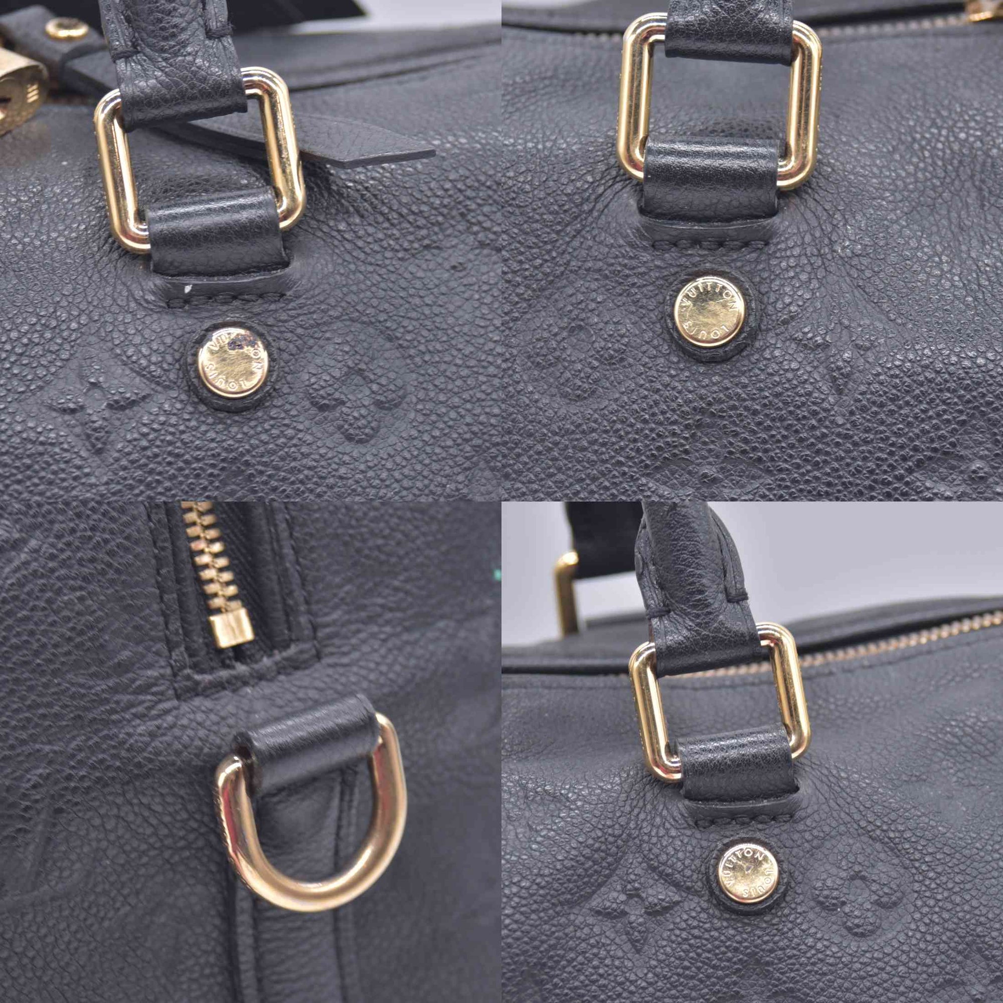 $3050 2014 Louis Vuitton Empreinte Speedy Bandouliere 30 Black 10021270 AH1174