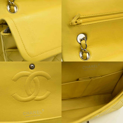 $11300 Chanel Lambskin Quilted Medium Double Flap Yellow CONSIGNMENT