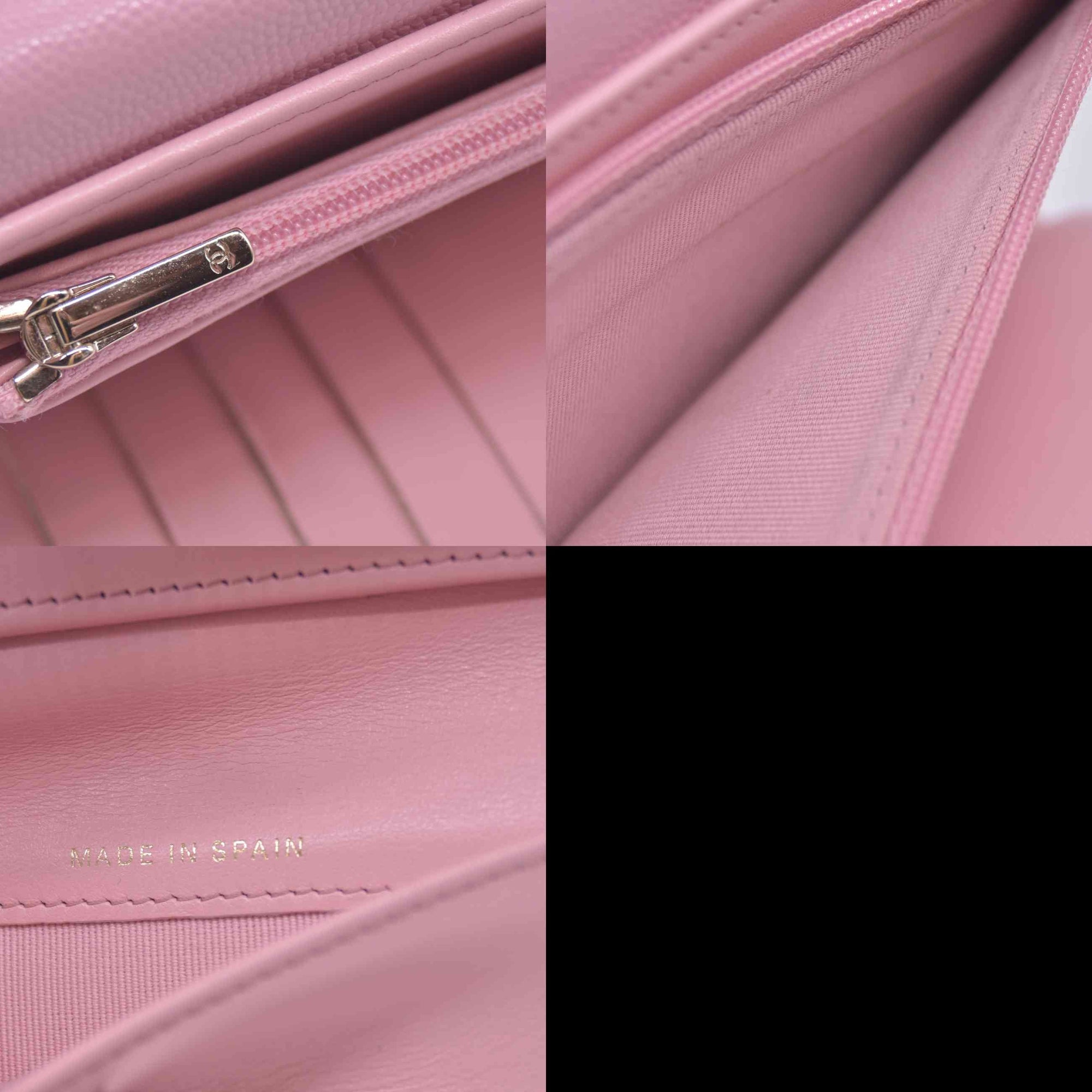 $1475 Chanel 2021-2022 Pink Quilted Caviar Leather Medium Flap Wallet 10021116