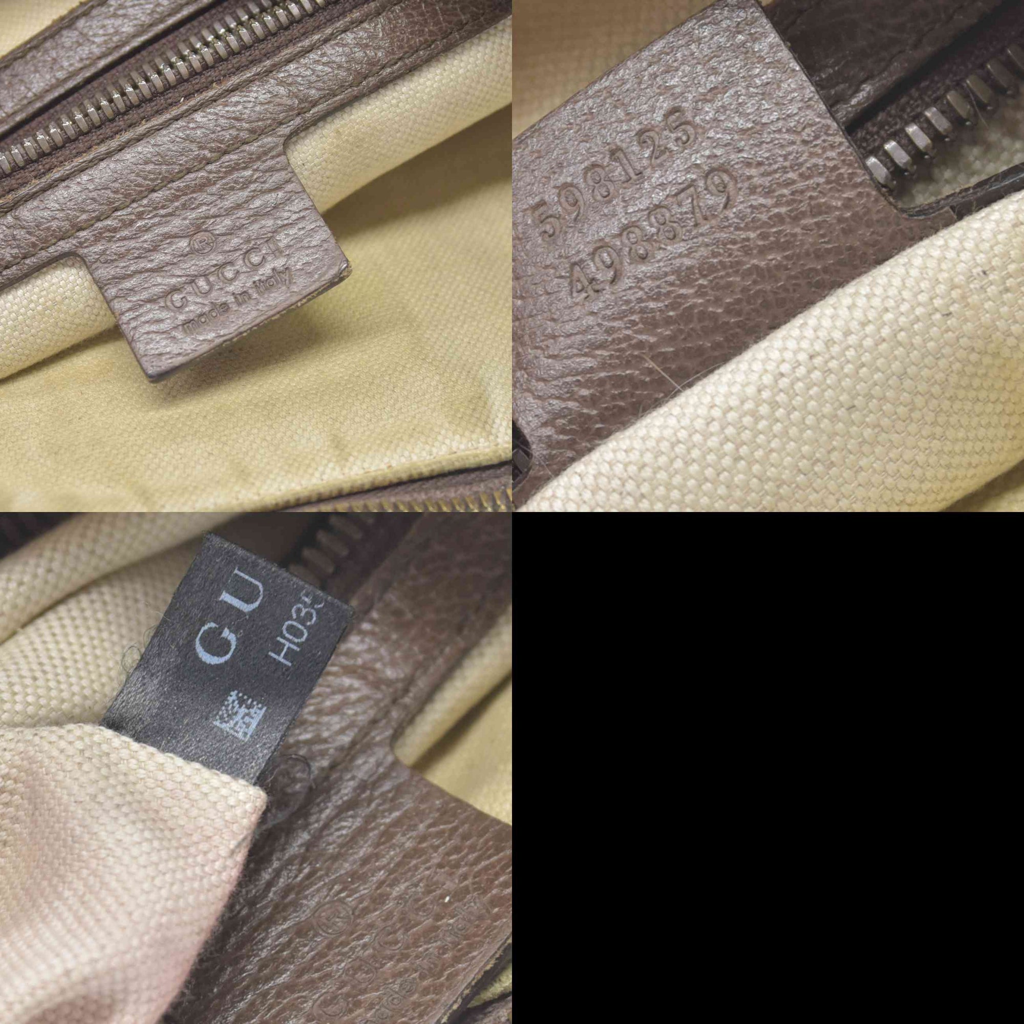 $1750 Gucci GG Supreme Monogram Web Small Ophidia Half Moon Hobo Brown