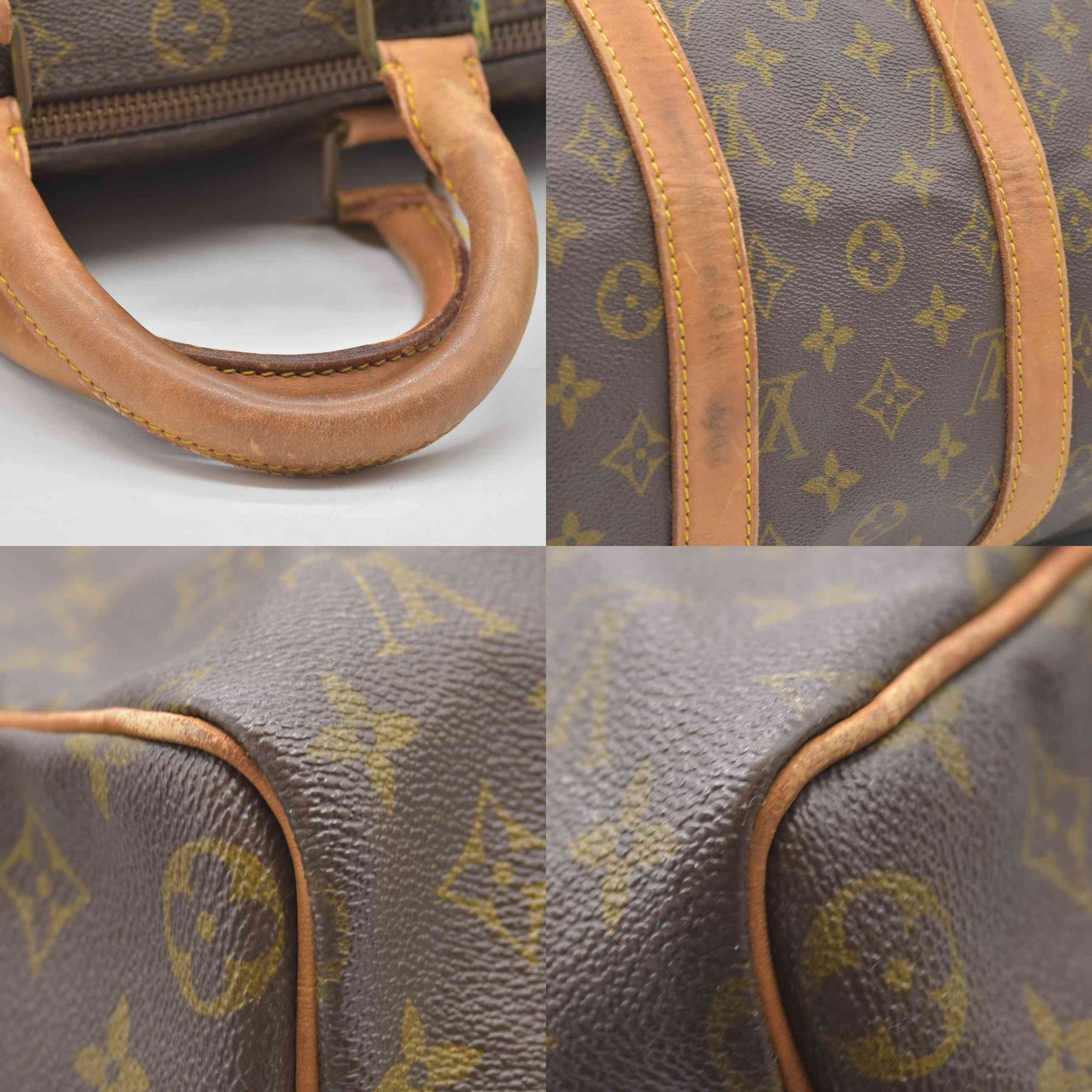 $1420 1988 Louis Vuitton LV Boston Bag Keepall 45 Brown Monogram SA822