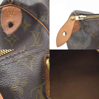 1988 Louis Vuitton Speedy 25 Handbag Monogram Brown 884