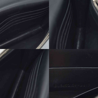 $2100 Saint Laurent Smooth Calfskin Classic Monogram Kate Tassel Chain Wallet Black