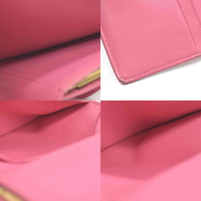$935 Louis Vuitton Vernis French Purse Wallet Pink Viennois MI1005
