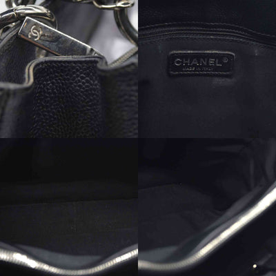 AUCTION $2900 Chanel  Caviar Quilted Grand Shopping Tote GST Black Silver Hardware 2008